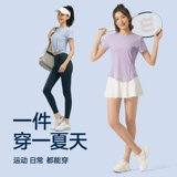 Быстросохнущая спортивная одежда для йоги для спортзала для тренировок, летняя футболка, защита от солнца, короткий рукав, для бега