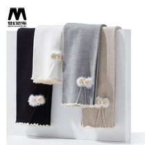 Girls leggings Spring and Autumn Thin Childrens Black Pants Wearing Foreign Baby Bow High-elastic ankle-length pants