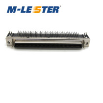 Montelast SCSI 100PIN 90 degree flapper CN type 100 core curved plug female seat welding plate connector