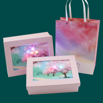 Gift box Packing box Large gift box with light box Empty box Creative birthday gift box Clothes gift packaging woman