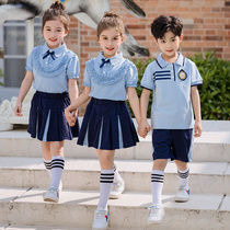 Kindergarten Garden Clothing Summer Clothing Middle School School Uniforms Summer Childrens Class Clothes Short Sleeves Yinglun Suit Sports Academy Wind
