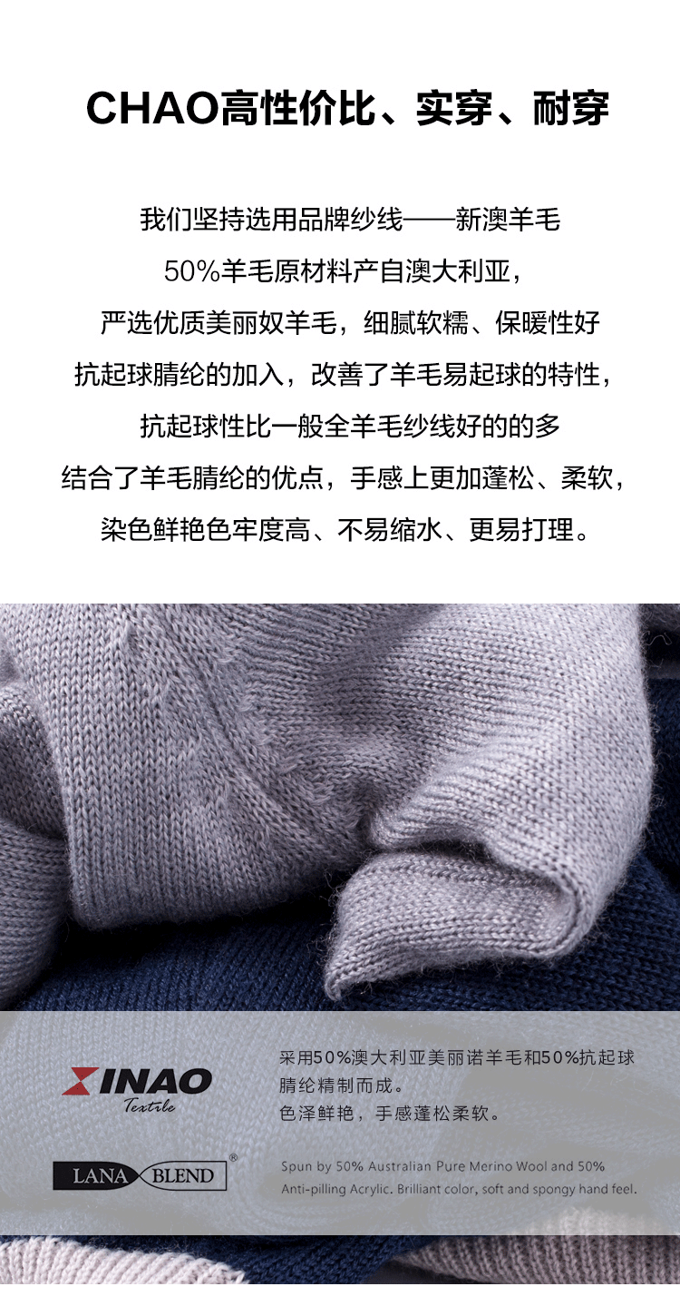 拉夫劳伦制造商 本米 男休闲拼色 美利奴羊毛针织开衫 图4