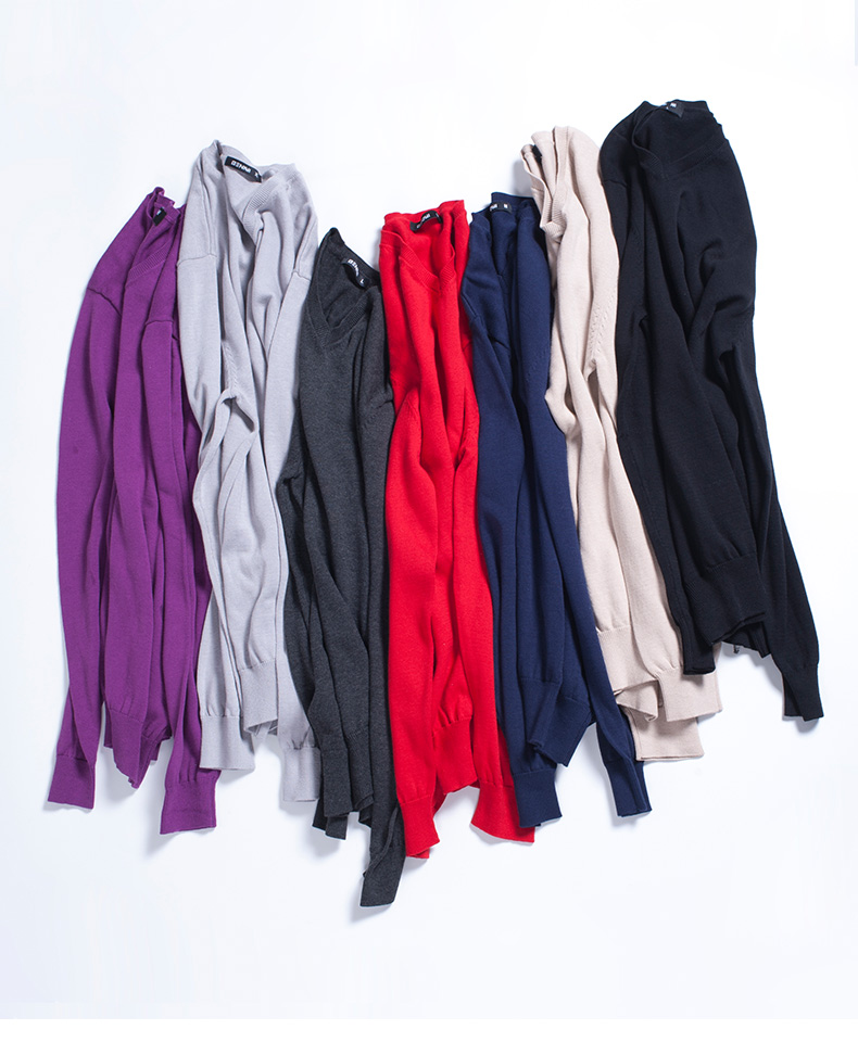 Áo len nam Benmi BENMI mùa thu cotton Áo len cổ chữ V mỏng sành điệu đơn giản mềm mại áo len màu rắn - Cardigan quần áo thời trang