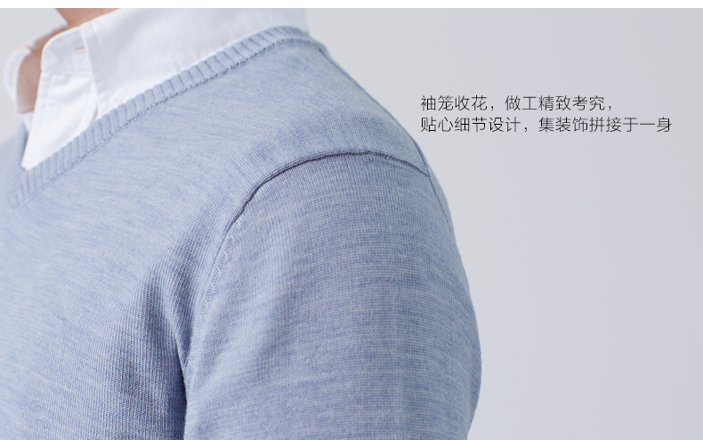 拉夫劳伦制造商 本米 男V领100%澳洲美利奴羊毛衫 图13