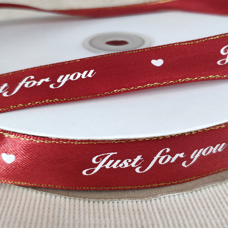 2 cm ordinary material Phnom Penh Silk with printed white bronzed gold English letter 91 m cake box binding satin