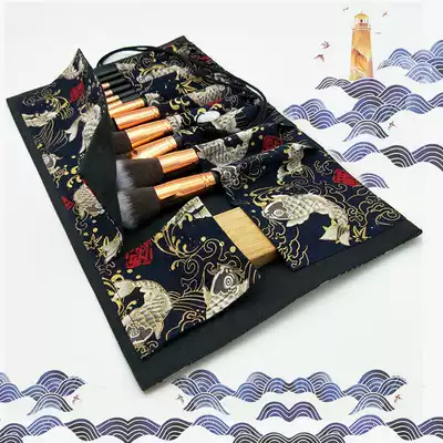 Imported carp cloth 13-hole large capacity makeup brush storage bag convenient beauty tools cosmetic bag empty bag