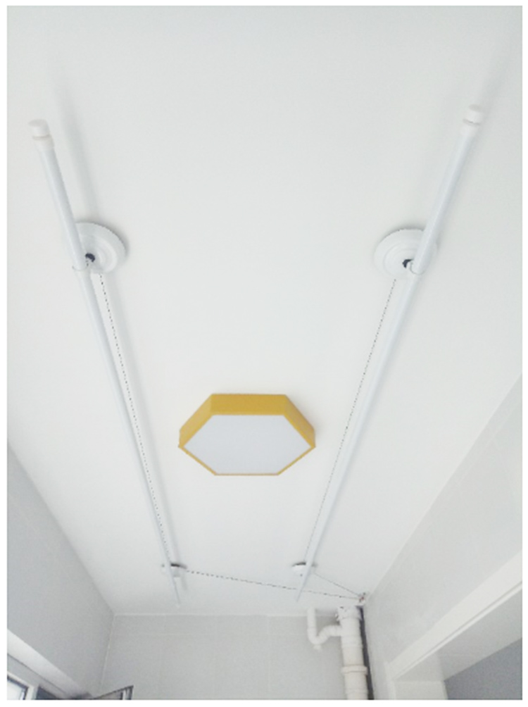 Xin Chen Yue balcony indoor and outdoor lifting drying rack white single double rod top mounted automatic drying rod round rod