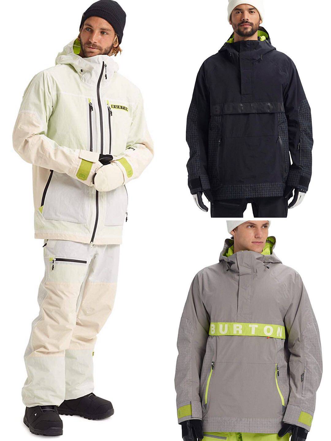 BURTON ski wear Burton pull-off snowsuit men's and women's snowboard hooded waterproof windproof sweat wicking breathable ski pants