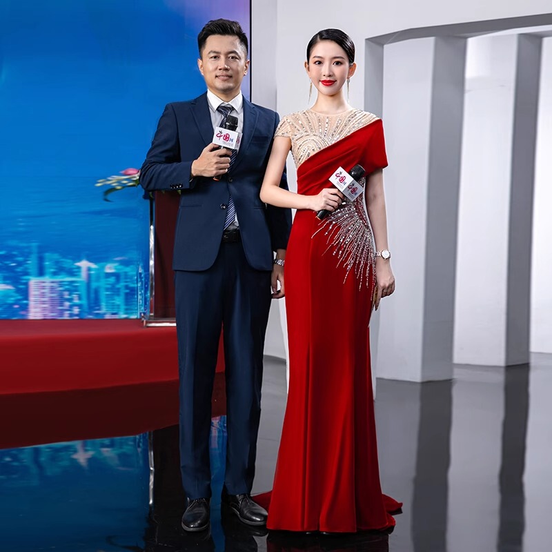 Banquet Host Dress for Women 2026 New Style High-End Dignified and Elegant Ethnic Vocal Choir Performance Costume