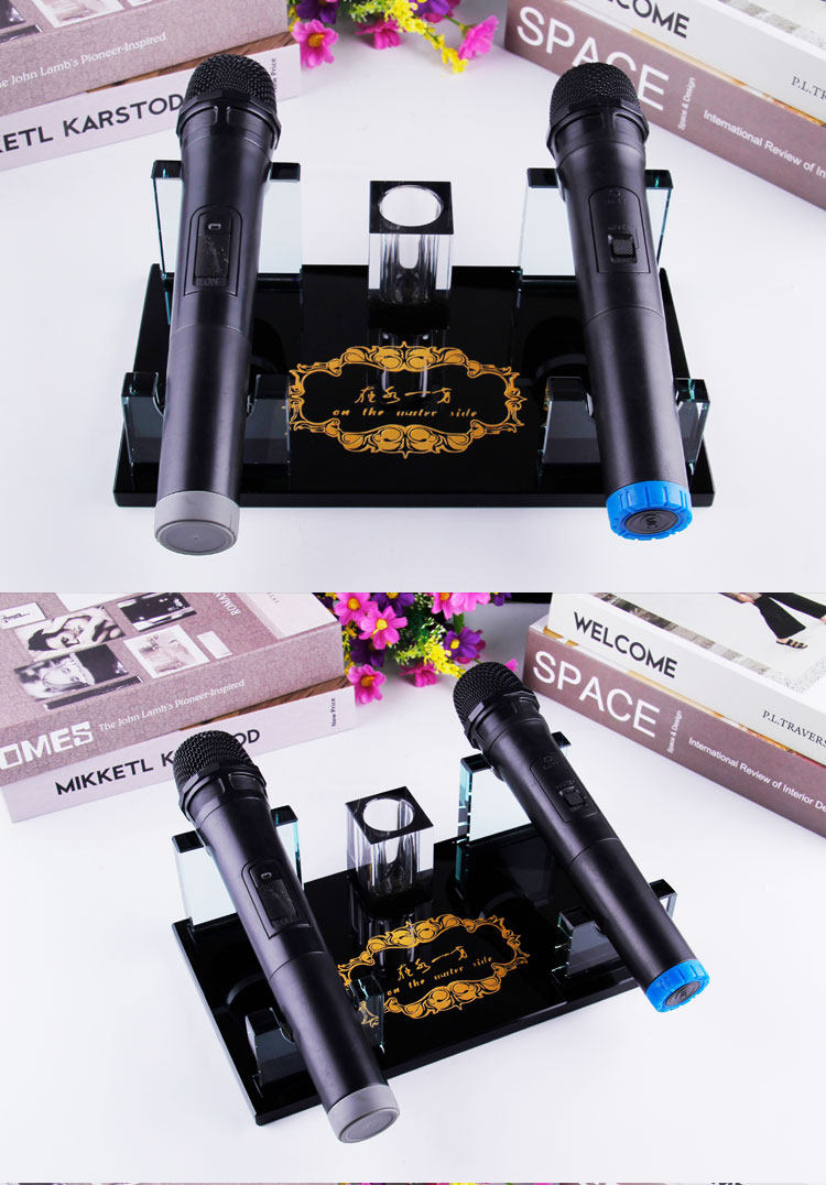 Микрофонная стойка Кристалл держатель микрофона держатель микрофона КТВ поставок настольных беспроводной микрофон держатель Кристалл держатель имидазола рабочего стола украшения KTV
