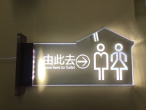 Custom LED side-mounted luminous hanging wall round special-shaped advertising light box door department men's and women's toilet room number plate