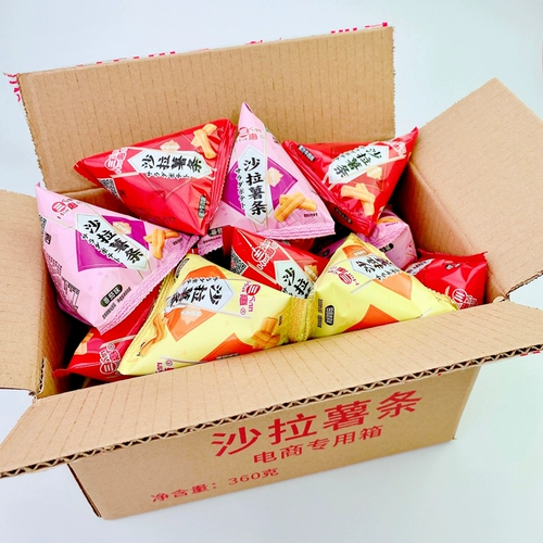 三惠 Саладийская картофель фри, полная коробка с картофельными чипсами из со вкусом, может съесть длинные закуски, закуски, закуски и повседневную сеть красного подарочного пакета