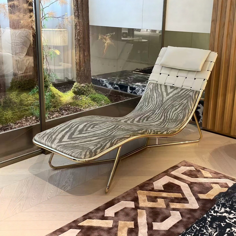 Light Luxury Recliner with Wild Leopard Print for Home Use in Living Room or Balcony, Modern High-End Creative Fashion Curved Fabric Leisure Chair Light Luxury Recliner with Wild Leopard Print for Home Use in Living Room or Balcony, Modern High-End Creative Fashion Curved Fabric Leisure Chair