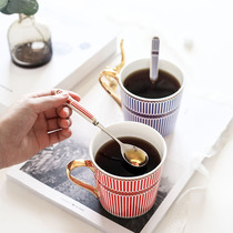 ins Nordic simple ceramic mug coffee cup creative bone china large capacity water Cup a couple Cup