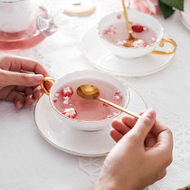 European style high-grade simple bone china coffee cup set British retro gold ceramic afternoon tea tea tea black tea cup saucer