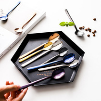 ins Nordic style 304 stainless steel dessert spoon Golden coffee mixing spoon fruit yogurt soup spoon baby little spoon