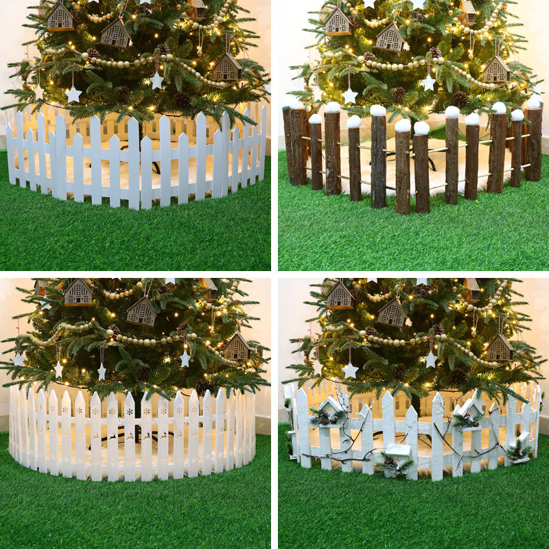 Christmas Decorations White Solid Wood Fencing Fence Jerky Christmas Tree Creative Pendulum Festival Gift Shop Window Scene Arrangement