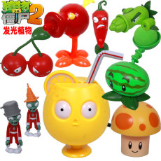Игрушки-животные 植物大战僵尸玩具强酸柠檬竹笋骑牛绿西瓜火龙草樱桃火焰豌豆射手