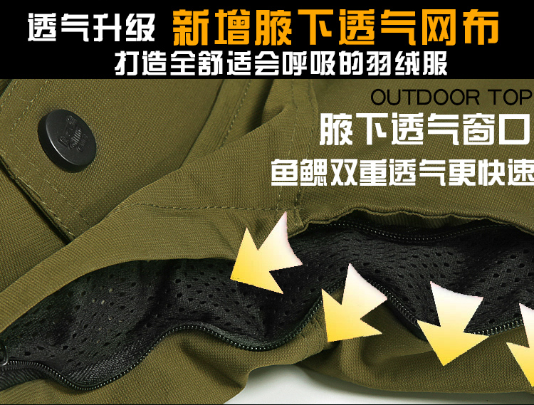 鲁尼鲨鱼 可拆卸羽绒内胆 三合一冲锋衣 腋下透气窗口 图3