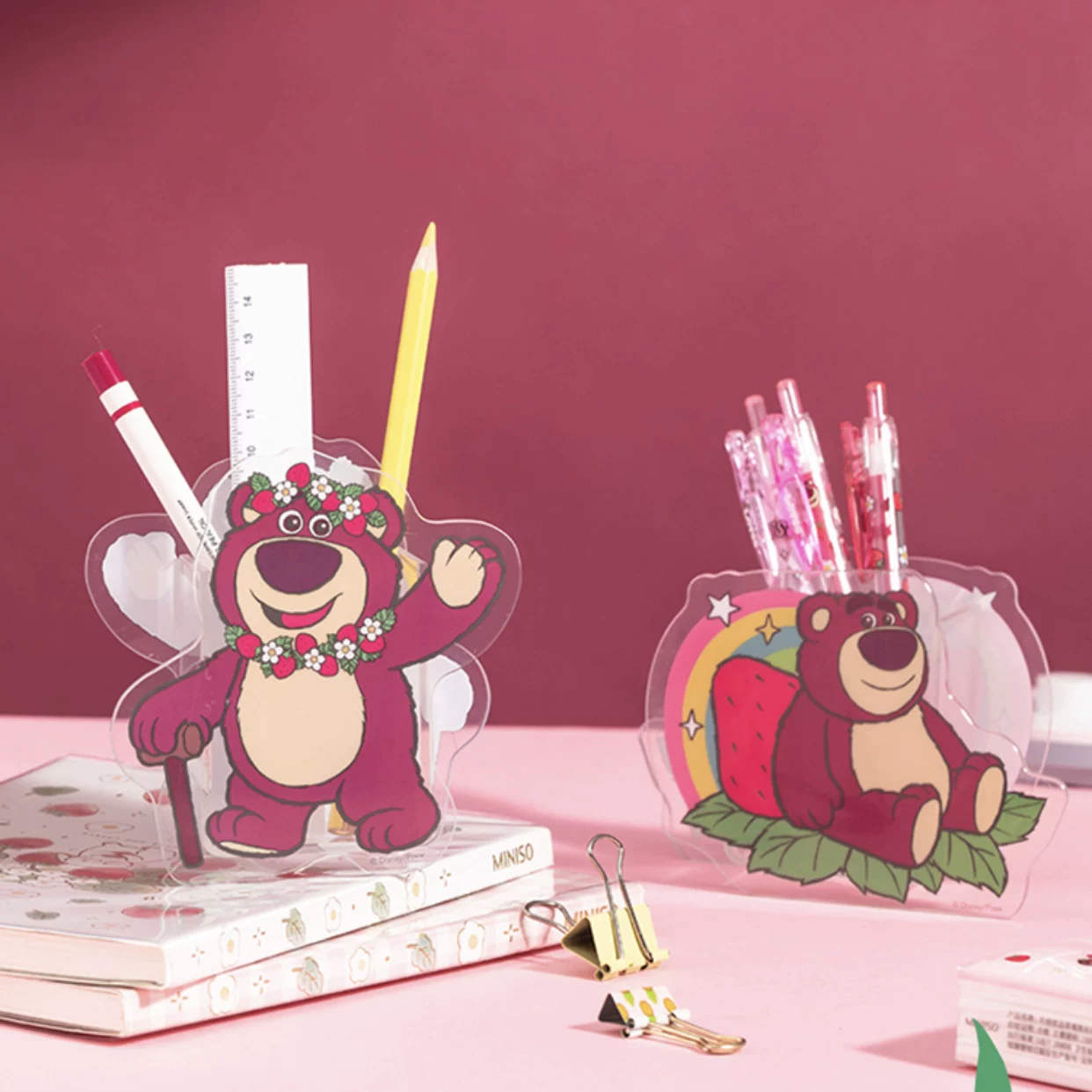 Набор хранение и наклеек (Miniso) strawberry — стекло 190 мл, посуда и канцелярия