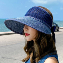 Straw Hat female beach hat big eaves holiday sun hat folding cap fashion sun shade cool hat anti-UV hat