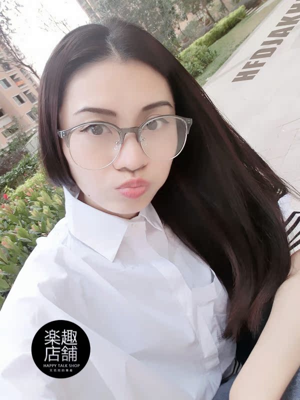 Vintage văn học phong cách Harajuku xu hướng nửa khung kim loại trong suốt khung tròn lớn ánh sáng kính Nhật Bản khung cận thị che mặt kính dior