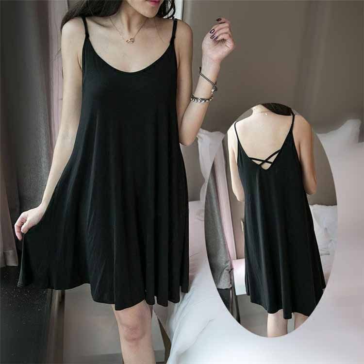 2023 Spring Summer Autumn Harnesses Sleeping Skirts Dress Women's Bottom Skirt Lining Dress Large Code Loose Medium Long style Inner Lap with Skirt Woman-Taobao