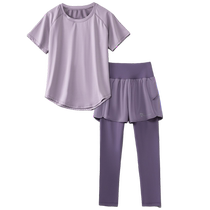 Summer running quick-drying suit for women loose and breathable fat MM fitness training clothes large size skipping sportswear thin section