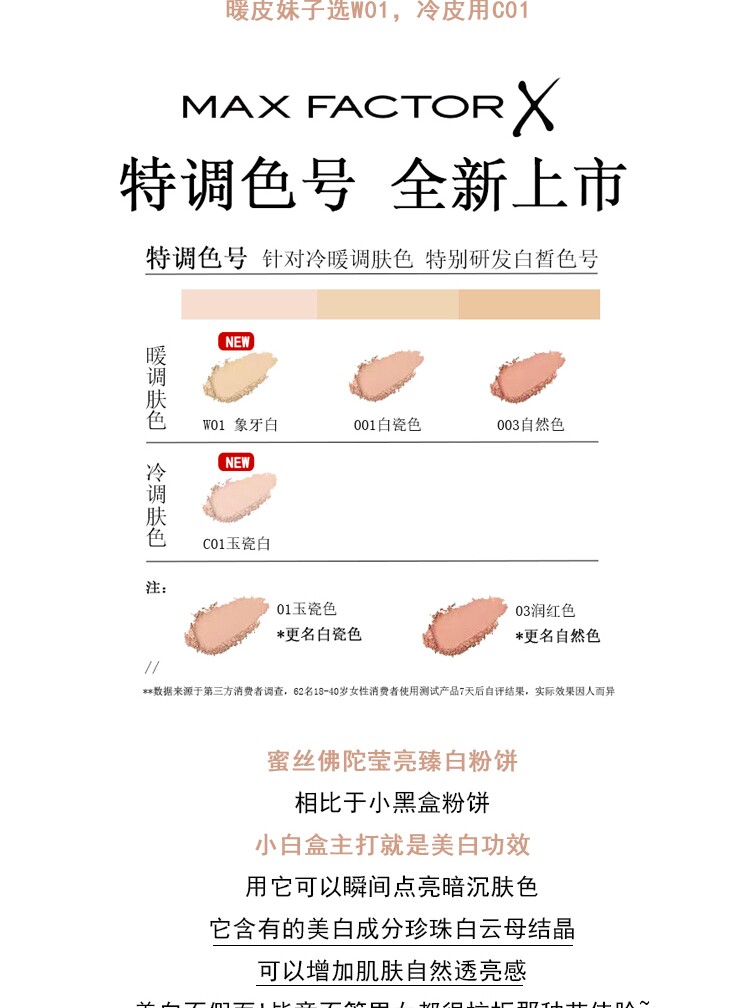 Порох в брикетах 现货|蜜丝佛陀透滑粉饼新版定妆控油遮瑕粉蜜散粉防水干湿两用 MaxFactor