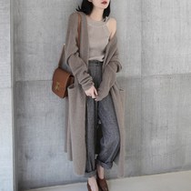 2020 Autumn and Winter new female Korean Korean long wool sweater thick knitted cardigan casual lazy sweater coat