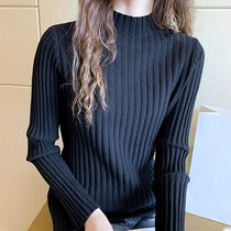 Semi-turtleneck sweater womens autumn 2020 New wear temperament long sleeve top slim slim bottoming sweater