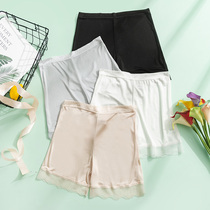 White true silk safety pants woman anti-walking light thin section No marks loose insurance pants mulberry silk bottom shorts lace summer