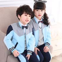 Kindergarten garden clothes Spring and autumn clothes Primary school school uniform set Childrens class clothes autumn sportswear three-piece British style