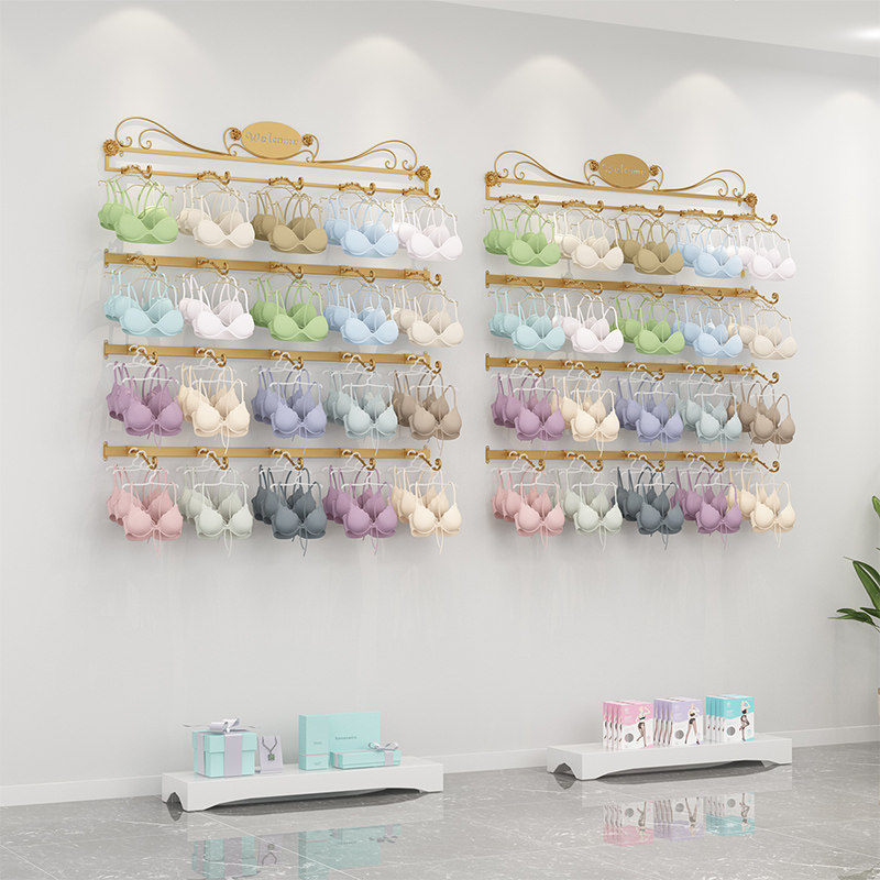 Lingerie Shop Show Rack Upper Wall Underwear Shelving Bra Underpants Wall-mounted Bra Clothing Hook Floor Display Cabinet