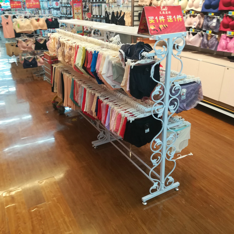 Panties rack Double - sided hanger Mobile underwear store underwear store in the floor of the island underwear display frame
