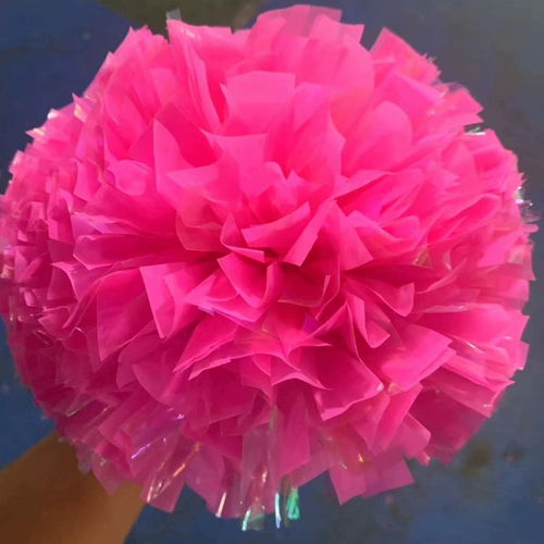 Красочный цветок черлидинга, ручка команды поддержки, рука, цветок, дети, держащие цветок, спортивная встреча, кампус, группа, гимнастика, танец