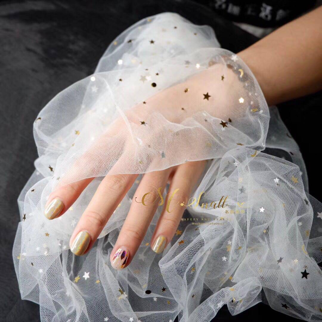 Starry sky shining background cloth ins mesh photo background live hanging cloth photo girl heart pose shooting bedroom