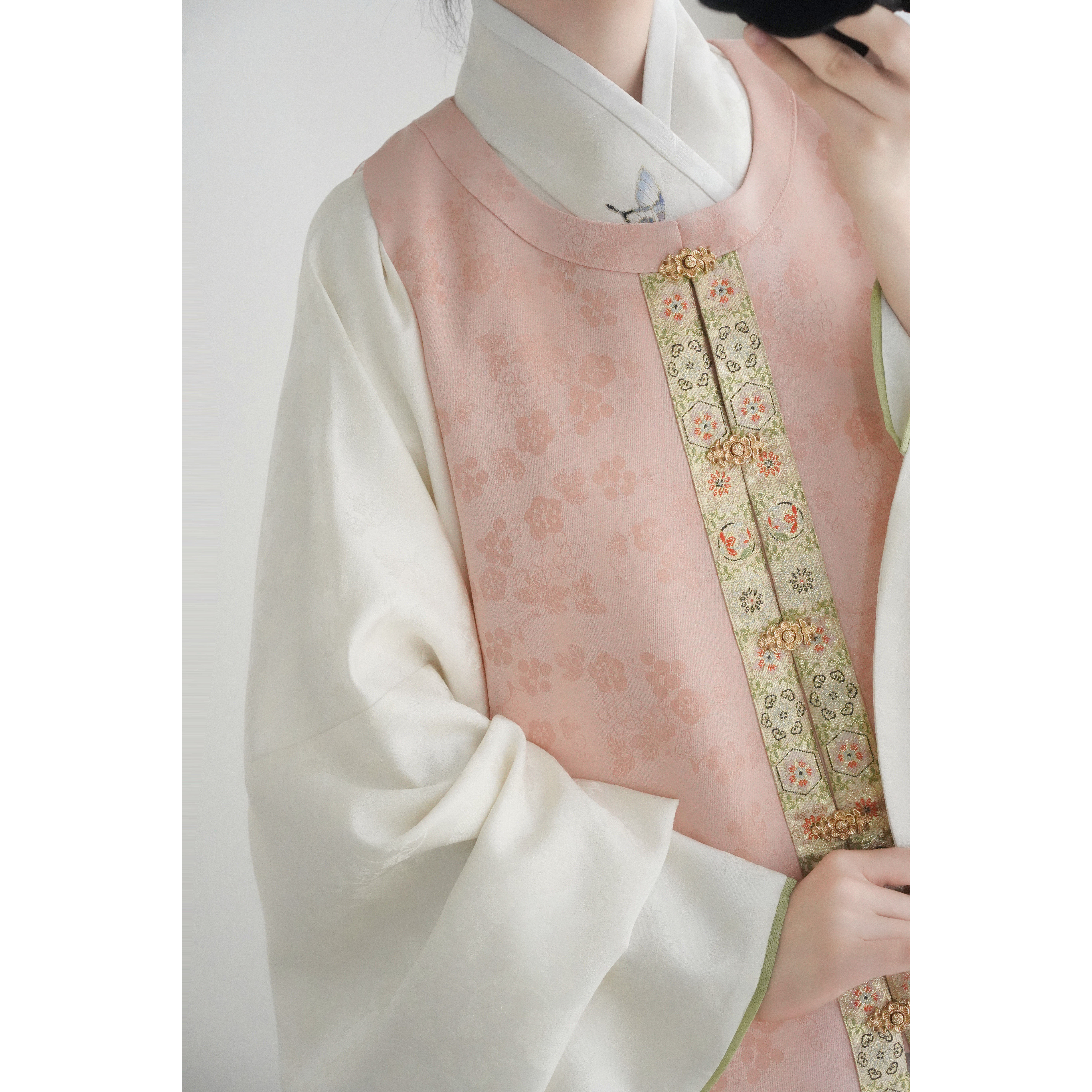 【048】明朝風の裏地付き漢服ベスト、ゆったりとしたツートンカラー、多色展開で普段使いに最適、女性用明朝風ベスト