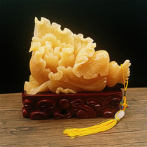 Hand-carved natural topaz cabbage ornaments living room entrance desk home accessories housewarming opening gifts