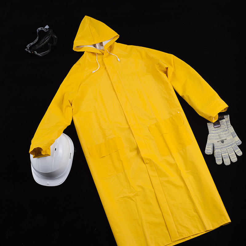 Delta 407005 One-Piece Yellow Raincoat Jacket Work Raincoat Coated Polyester Windbreaker Version Raincoat Yellow