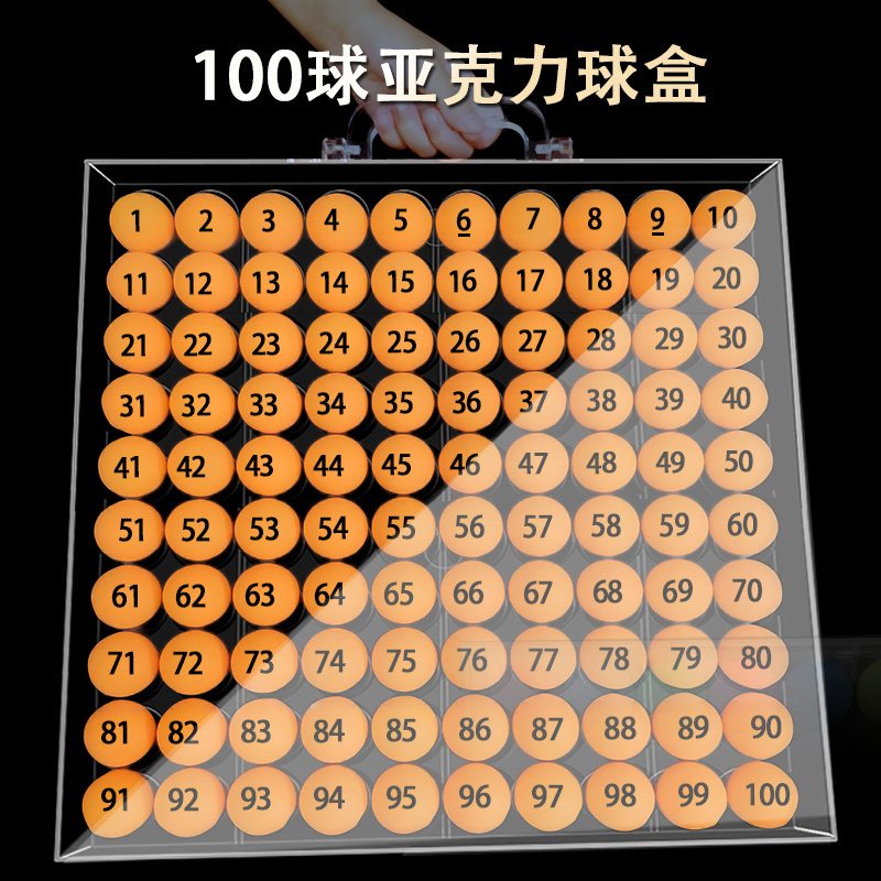 100 transparent acrylic table tennis containing box placing ball holder display placing overhead box collection transparent containing box-Taobao