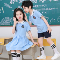 Kindergarten garden clothes Summer clothes Primary school uniform Childrens class clothes Pure cotton short-sleeved British style summer student suit