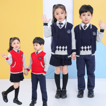Kindergarten garden clothes Spring and autumn winter clothes British style Primary school uniform Parent-child childrens games suit Class suit Korean version