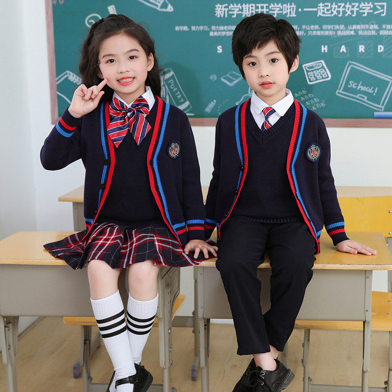 British style school uniform spring and autumn clothing kindergarten uniforms primary and secondary school students class uniform suit Korean version college children's performance costume