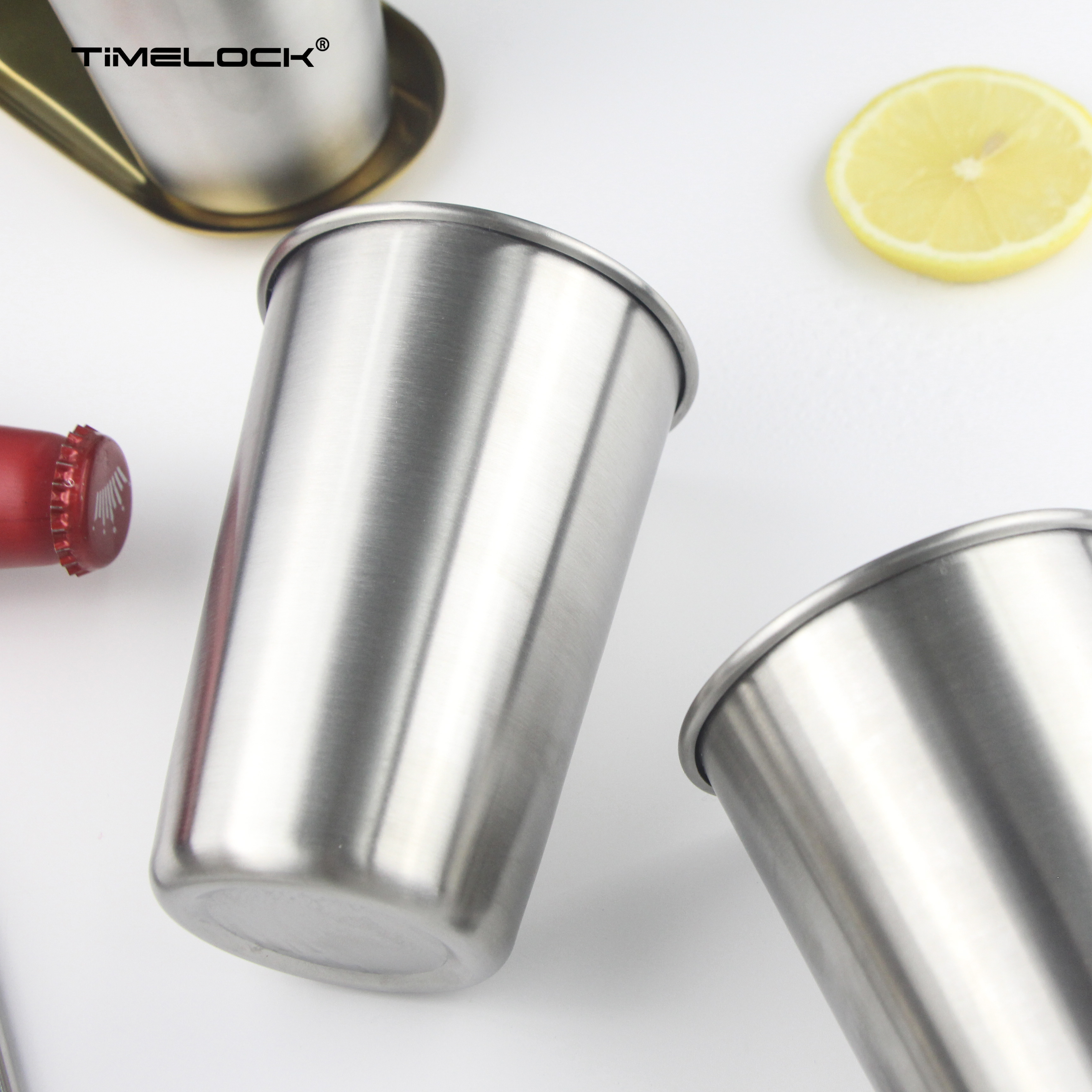 Industrial wind 304 stainless steel with beer cup household personality in cup anti - fall beverage coffee juice cup