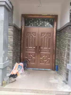 Stainless steel 304 entrance door child mother glass double switch Villa Roman column door imitation copper anti-theft splicing building apartment door