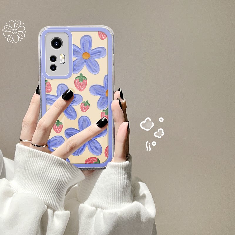 Xiaomi 12pro mobile phone protection shell lady Xiaomi 10 youthful version 11pro cc9 transparent Xiaomi 9 new Xiaomi 8se pink full screen flower millet 10s creative full package anti-fall tide