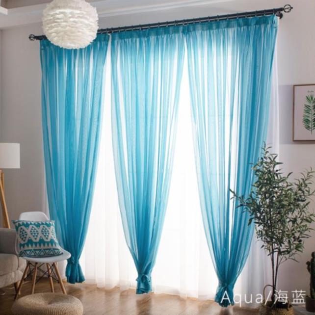 Floating Comfort Partition Window Living-room Bedroom Small Fresh Yarn Curtain Fields Custom Floor Curtain Light Transmission Monochromatic Breathable Meritocracy