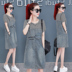 Thời trang lưới đỏ người đàn ông nhỏ bé mặc váy denim của phụ nữ 2019 mùa hè Váy mới mùa hè của phụ nữ - Váy eo cao váy suông rút eo	 Váy eo cao