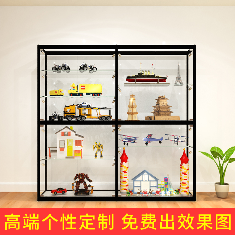 Transparent Glass Display Cabinets Hand Done Model Display Rack Up Prizes Cabinet Lego Gift Certificate Showcase Ping